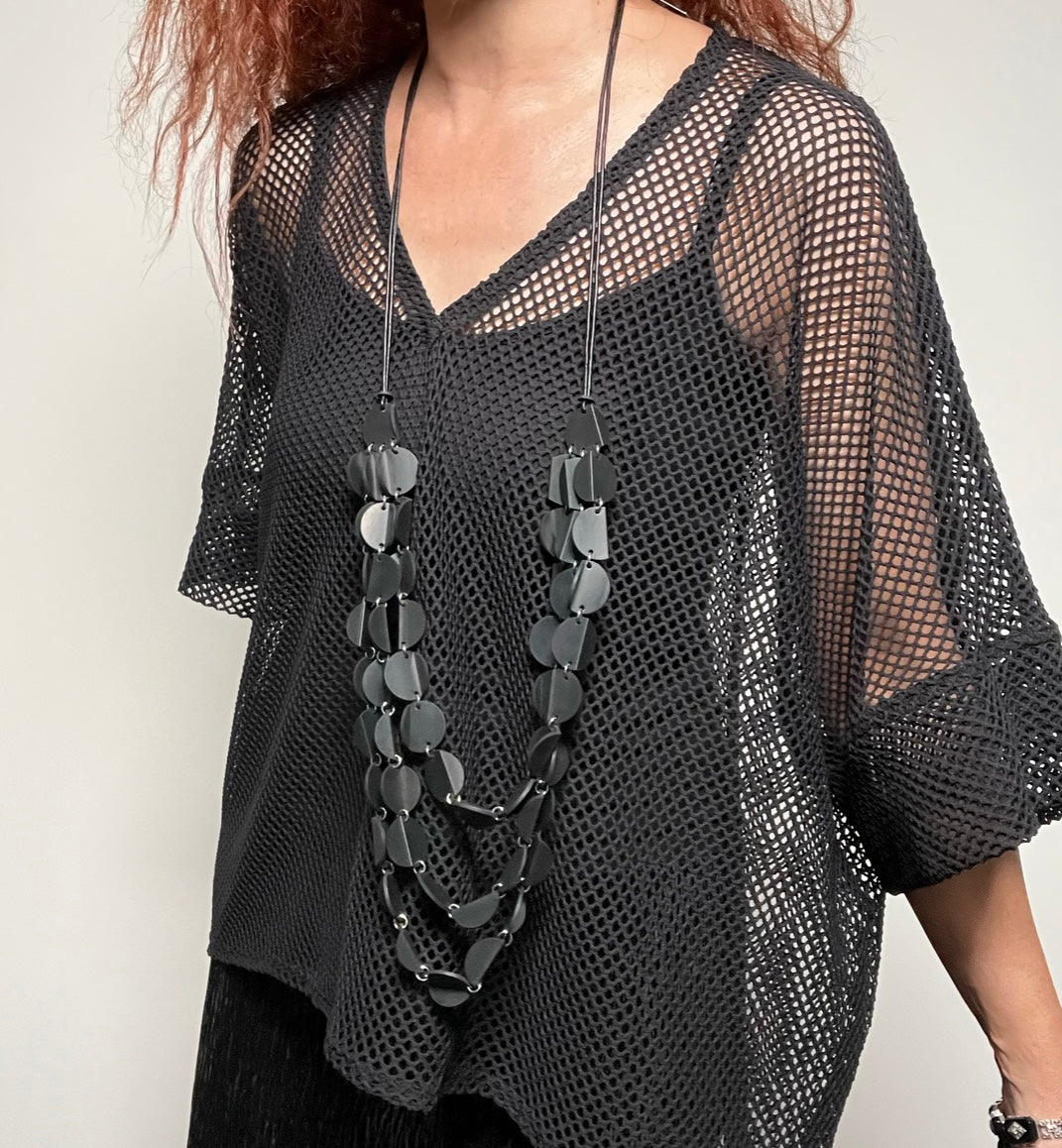 Second Chance top - Black mesh