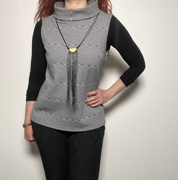 winter top ladies apparel grey stripe stylish clothing handmade in melbourne classy elegant clothing timeless pieces timeless clothing classic style unique clothing unique style ageless style luxe fabrics statement clothing statement style clothing womens clothing made in australia eloise the label