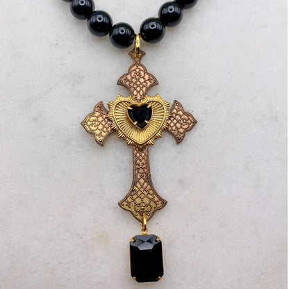 Twilight Grace Baroque Style Cross Necklace
