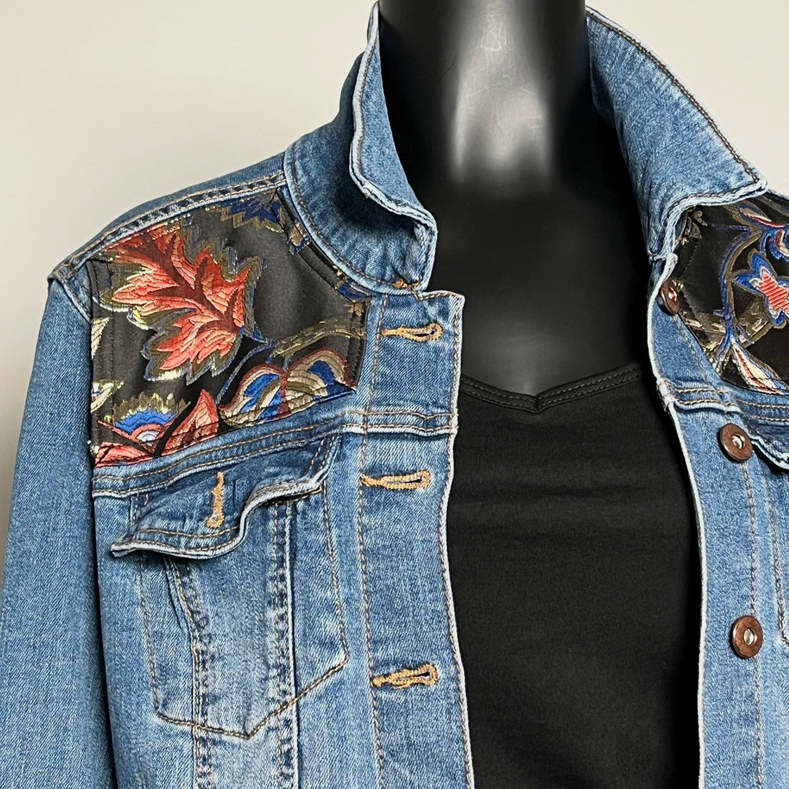 Eloise Upcycled - Denim Jacket - Luxe Brocade