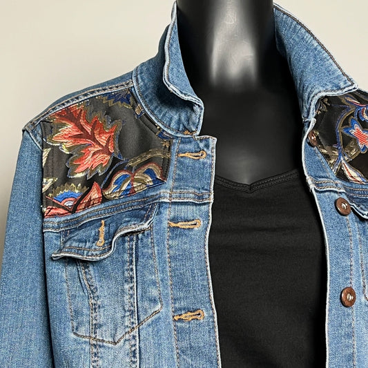 Eloise Upcycled - Denim Jacket - Luxe Brocade