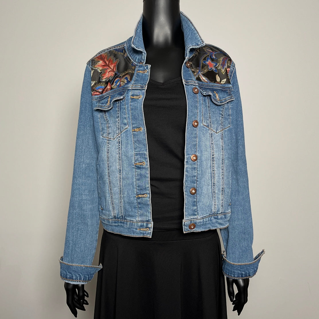 Eloise Upcycled - Denim Jacket - Luxe Brocade