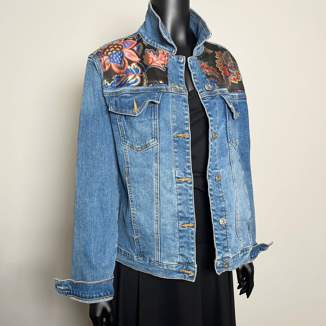 Eloise Upcycled - Denim Jacket - Luxe Brocade