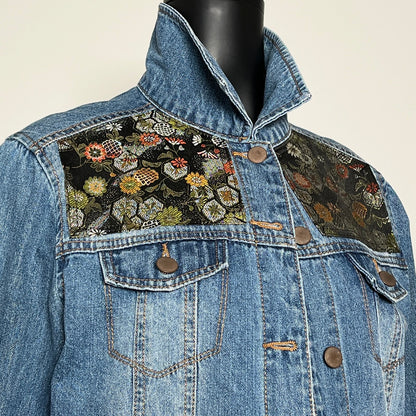 Eloise Upcycled - Denim Jacket - Japanese Brocade