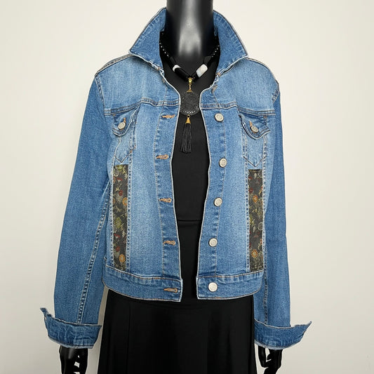 Eloise Upcycled - Denim Jacket - Japanese Brocade