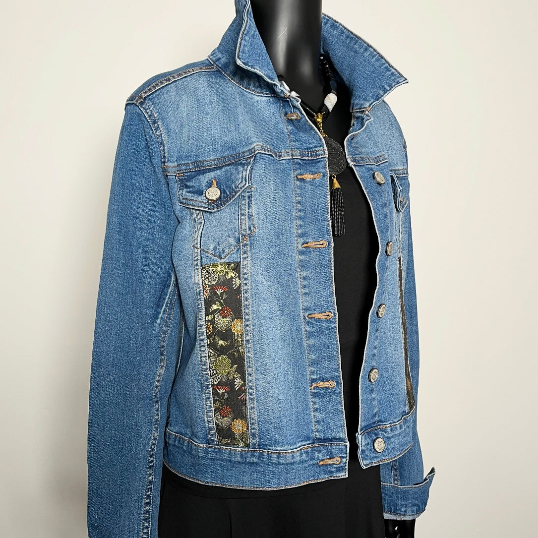 Eloise Upcycled - Denim Jacket - Japanese Brocade