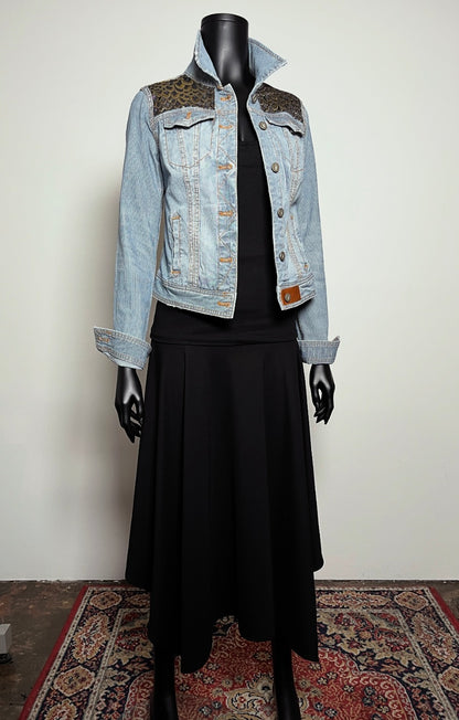 Eloise Upcycled -  Denim Jacket - Golden Scales