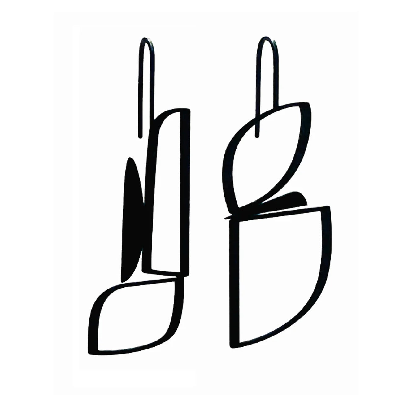 Matte black stainless steel earrings modern edgy Australian made Melbourne made Eloise the label