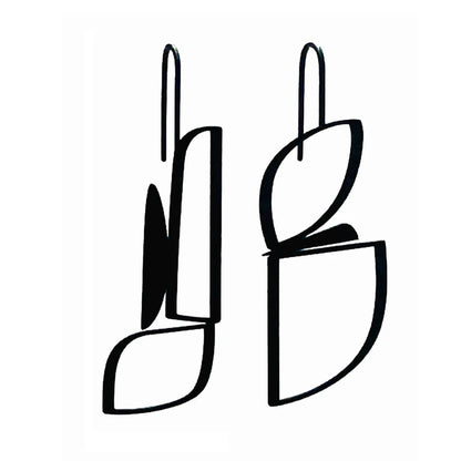 Matte black stainless steel earrings modern edgy Australian made Melbourne made Eloise the label