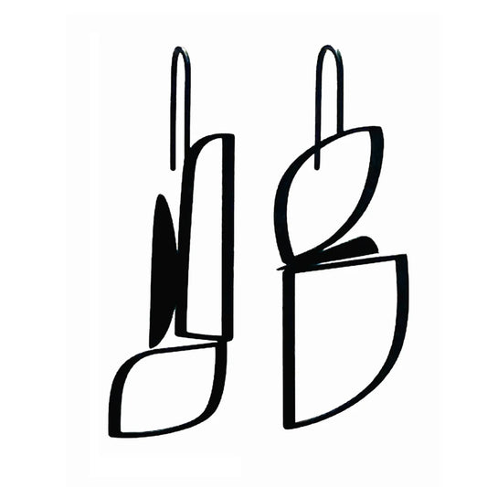 Matte black stainless steel earrings modern edgy Australian made Melbourne made Eloise the label