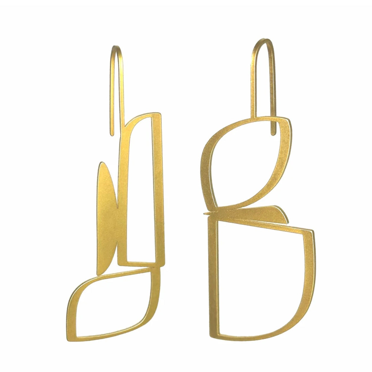 Gold earrings modern edgy Australian made Melbourne made Eloise the label
