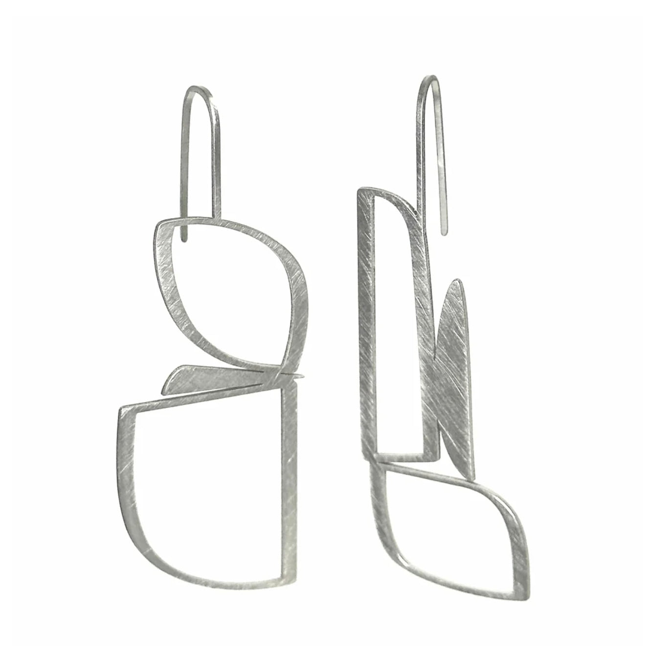 Matte stainless steel earrings modern edgy Australian made Melbourne made Eloise the label