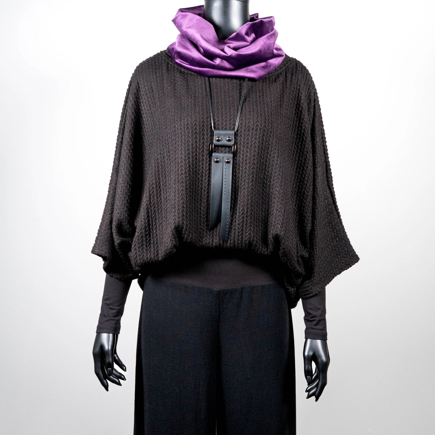 Whisper Top - Black Jacquard Knit