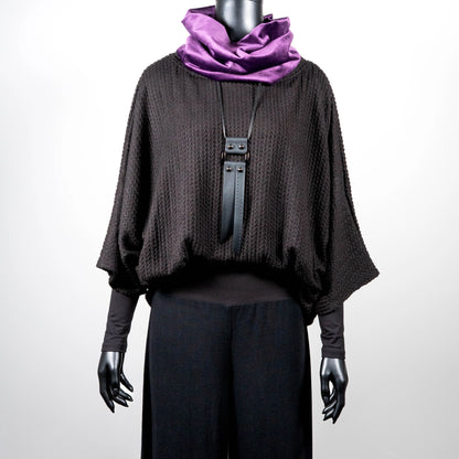 Whisper Top - Black Jacquard Knit