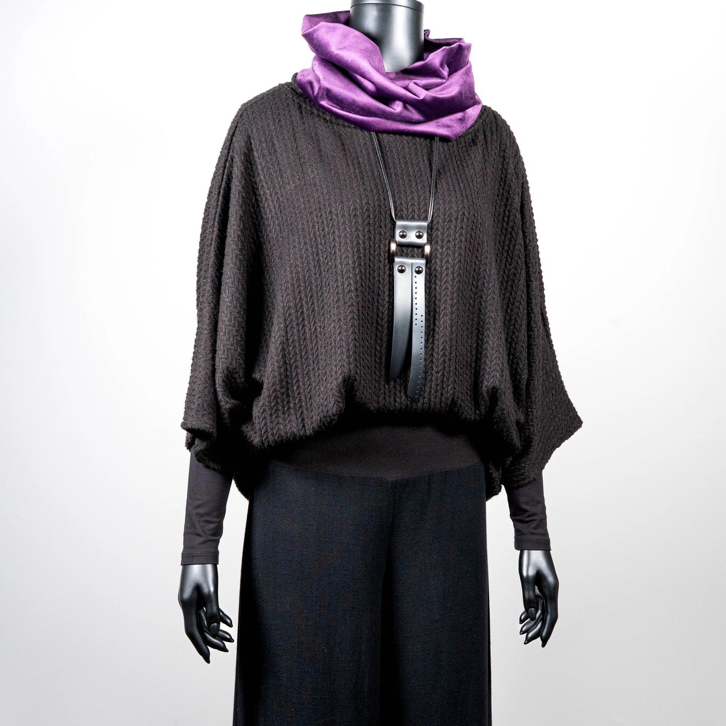Whisper Top - Black Jacquard Knit