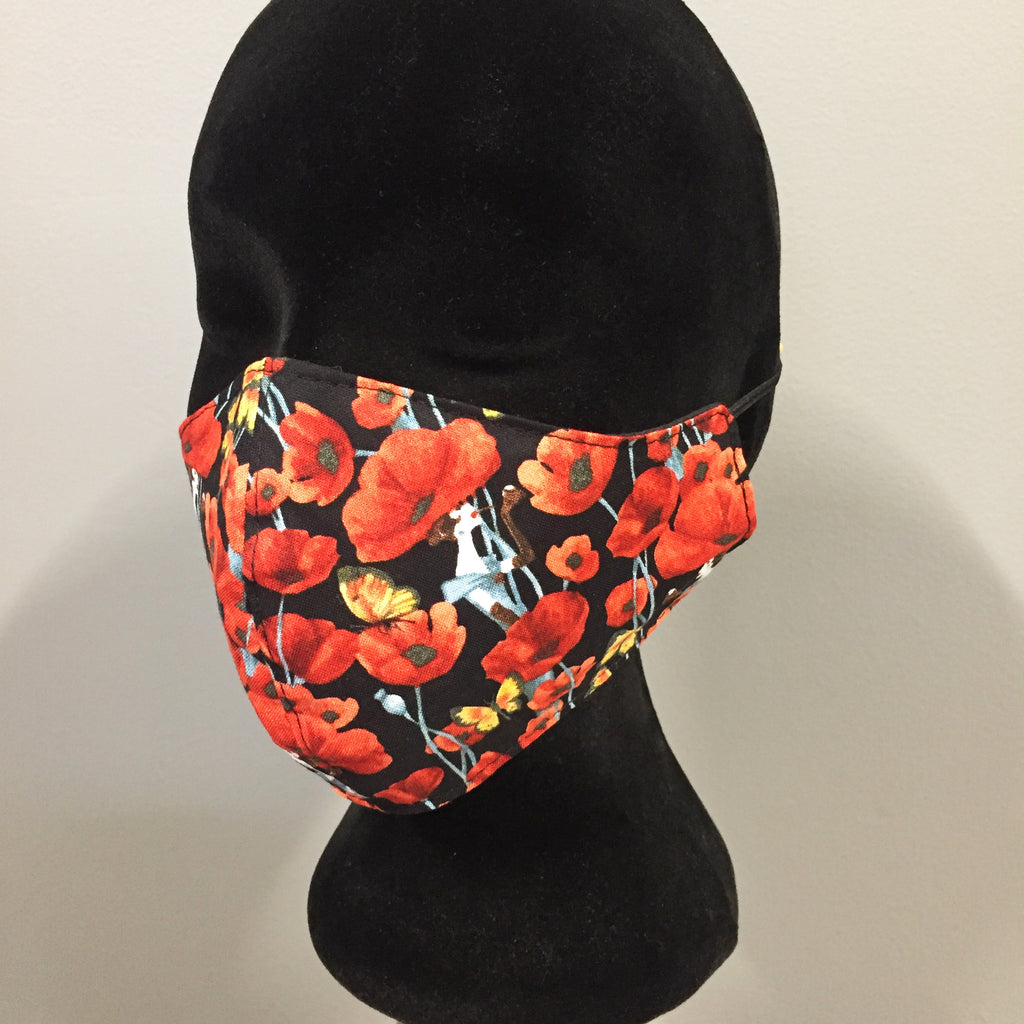 Eloise the label cotton fabric face mask in poppy lady