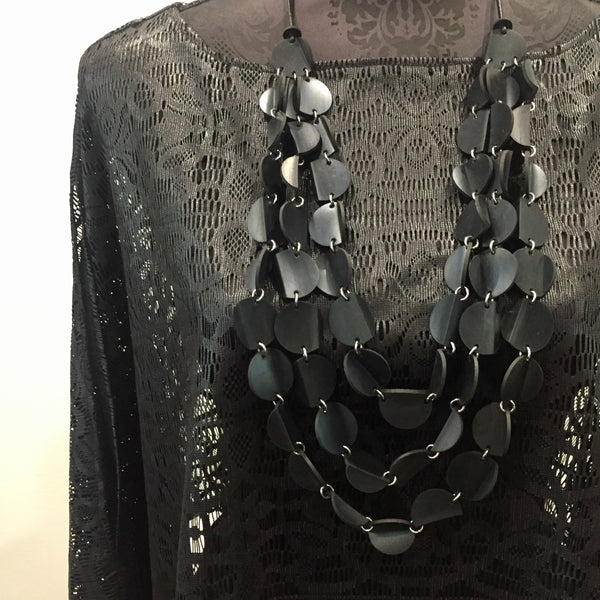 black rubber necklace statement necklace melbourne made jewellery