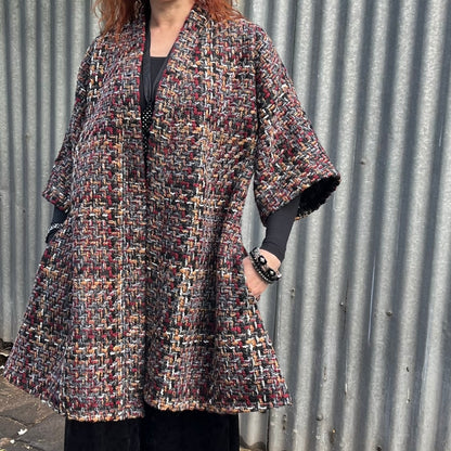 womens coat plaid coat jacket swing coat ladies clothing stylish clothing handmade in melbourne classy elegant clothing timeless pieces timeless clothing classic style unique clothing unique style ageless style luxe fabrics statement clothing statement style evening style clothing womens clothing made in australia eloise the label
