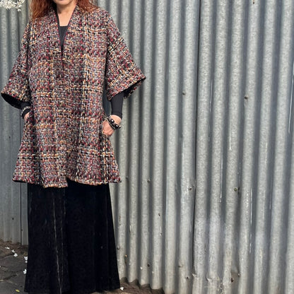 womens coat plaid coat jacket swing coat ladies clothing stylish clothing handmade in melbourne classy elegant clothing timeless pieces timeless clothing classic style unique clothing unique style ageless style luxe fabrics statement clothing statement style evening style clothing womens clothing made in australia eloise the label