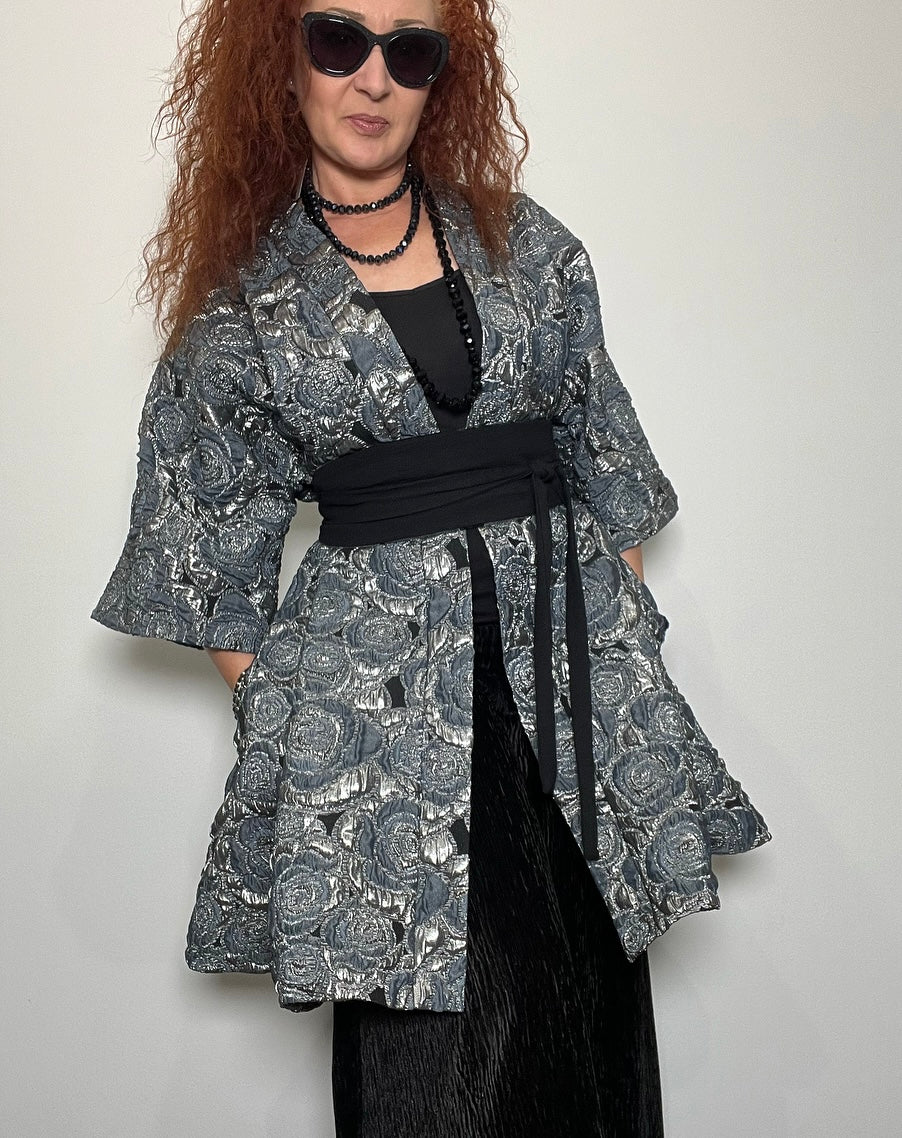 brocade evening coat womens jacket swing coat ladies clothing stylish clothing handmade in melbourne classy elegant clothing timeless pieces timeless clothing classic style unique clothing unique style ageless style luxe fabrics statement clothing statement style evening style clothing womens clothing made in australia eloise the label