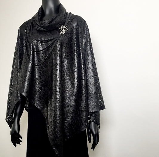 womens poncho  black lace ladies apparel stylish clothing handmade in melbourne classy elegant clothing timeless pieces timeless clothing classic style unique clothing unique style ageless style luxe fabrics statement clothing statement style evening style clothing womens clothing made in australia eloise the label