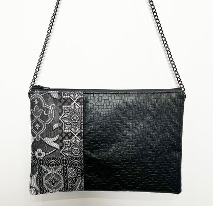 silver grey jacquard brocade bag handmade in melbourne shoulder bag evening purse fabric bag stylish bag unique bag statement accessories australian made bags eloise the label