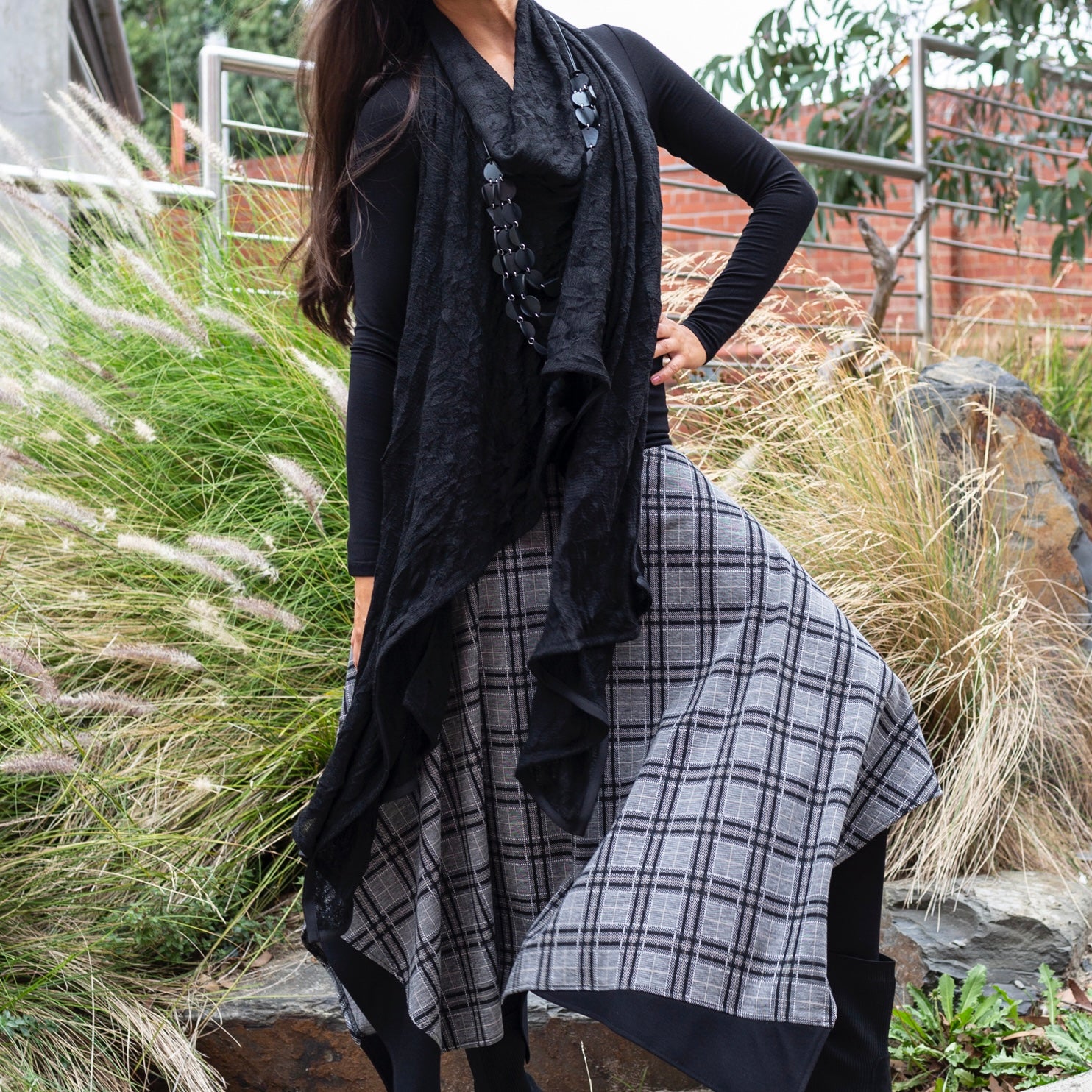 womens black wrap ladies apparel stylish clothing handmade in melbourne classy elegant clothing timeless pieces timeless clothing classic style unique clothing unique style ageless style luxe fabrics statement clothing statement style evening style clothing black womens clothing made in australia eloise the label