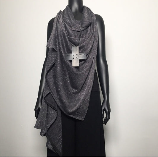 womens wrap ladies apparel stylish clothing handmade in melbourne classy elegant clothing timeless pieces timeless clothing classic style unique clothing unique style ageless style luxe fabrics statement clothing statement style evening style clothing grey  womens clothing made in australia eloise the label