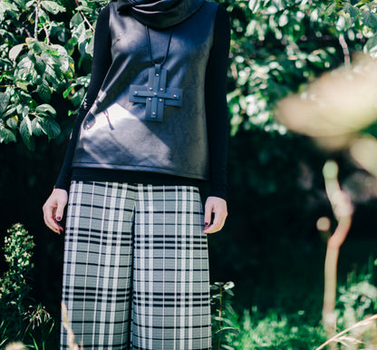 culotte wide leg pant black and white plaid pants high waisted pant ladies apparel stylish clothing handmade in melbourne classy elegant clothing timeless pieces timeless clothing classic style unique clothing unique style ageless style luxe fabrics statement clothing statement style evening style clothing womens clothing made in australia eloise the label