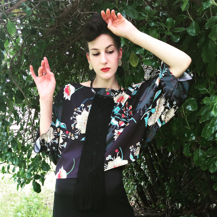 floral top hand made in melbourne womens clothing ladies apparel stylish clothing classy elegant clothing timeless pieces timeless clothing classic style unique clothing unique style ageless style luxe fabrics statement clothing statement style evening style clothing made in australia eloise the label