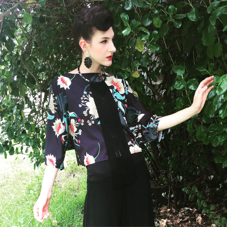 floral top hand made in melbourne womens clothing ladies apparel stylish clothing classy elegant clothing timeless pieces timeless clothing classic style unique clothing unique style ageless style luxe fabrics statement clothing statement style evening style clothing made in australia eloise the label