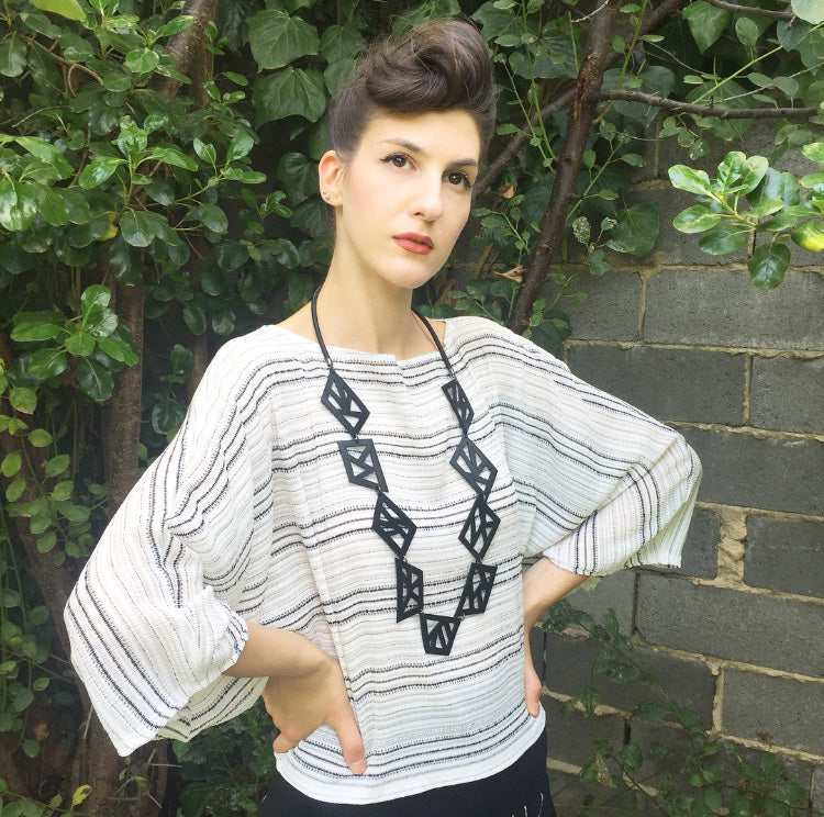 striped top hand made in melbourne womens clothing ladies apparel stylish clothing classy elegant clothing timeless pieces timeless clothing classic style unique clothing unique style ageless style luxe fabrics statement clothing statement style evening style clothing made in australia eloise the label