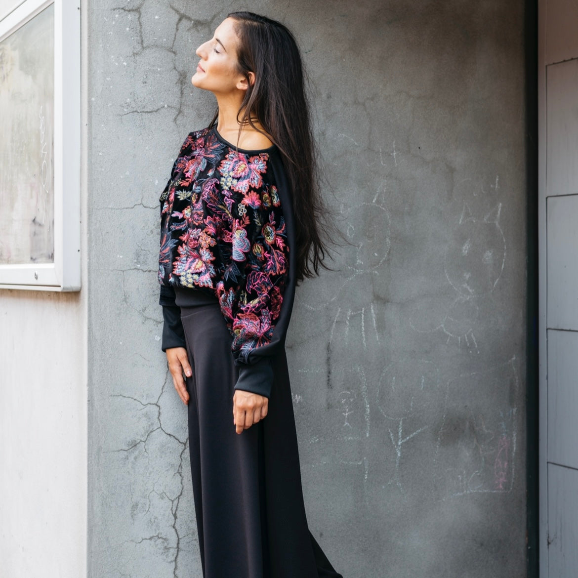 wide leg pant black crepe ladies apparel high waisted pant stylish clothing handmade in melbourne classy elegant clothing timeless pieces timeless clothing classic style unique clothing unique style ageless style luxe fabrics statement clothing statement style evening style clothing womens clothing made in australia eloise the label