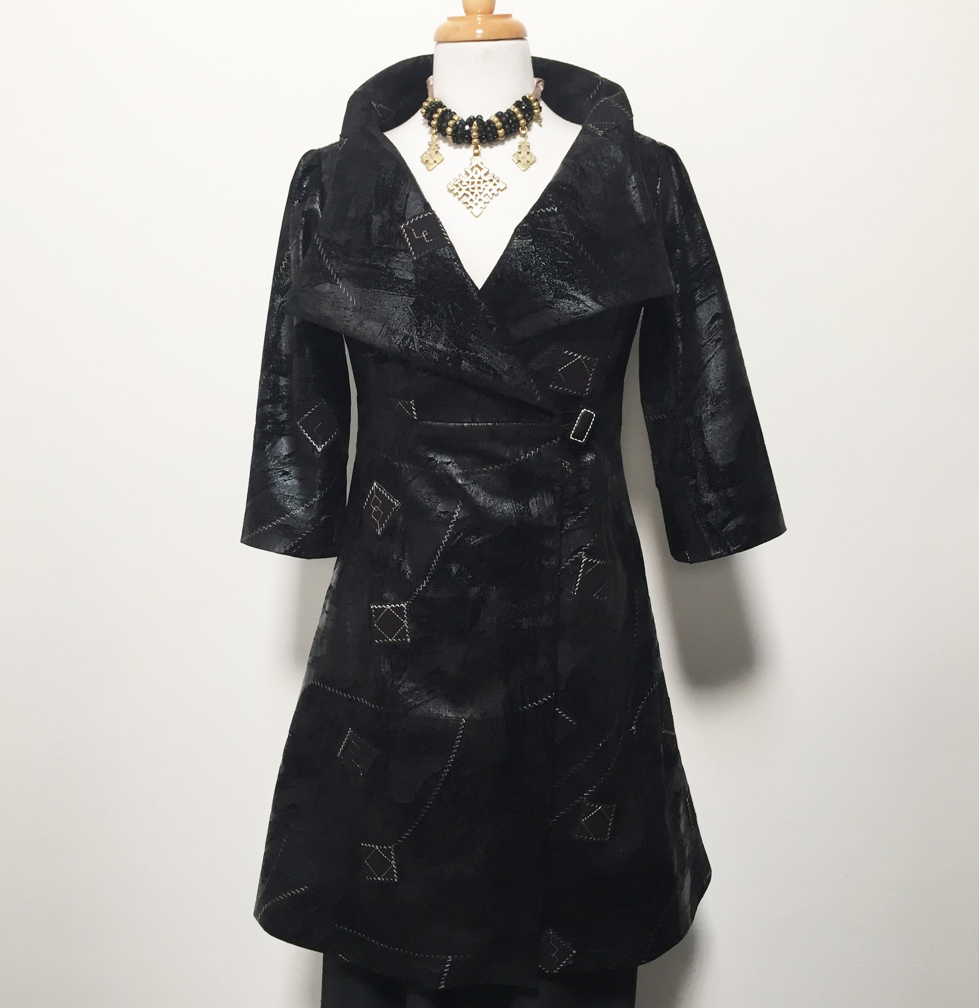 womens coat dress ladies apparel stylish clothing handmade in melbourne classy elegant clothing timeless pieces timeless clothing classic style unique clothing unique style ageless style luxe fabrics statement clothing statement style evening style clothing black faux leather jacket womens clothing made in australia eloise the label