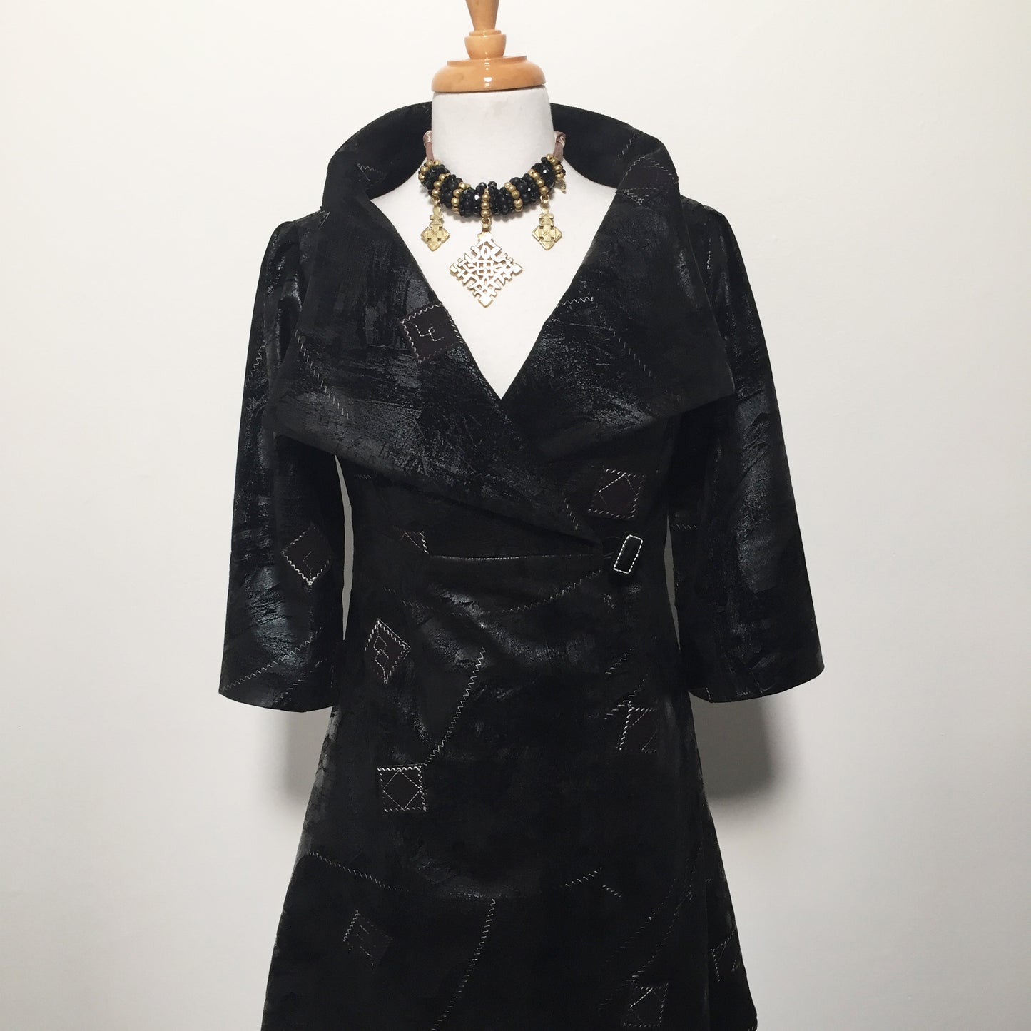 womens coat dress ladies apparel stylish clothing handmade in melbourne classy elegant clothing timeless pieces timeless clothing classic style unique clothing unique style ageless style luxe fabrics statement clothing statement style evening style clothing black faux leather jacket womens clothing made in australia eloise the label