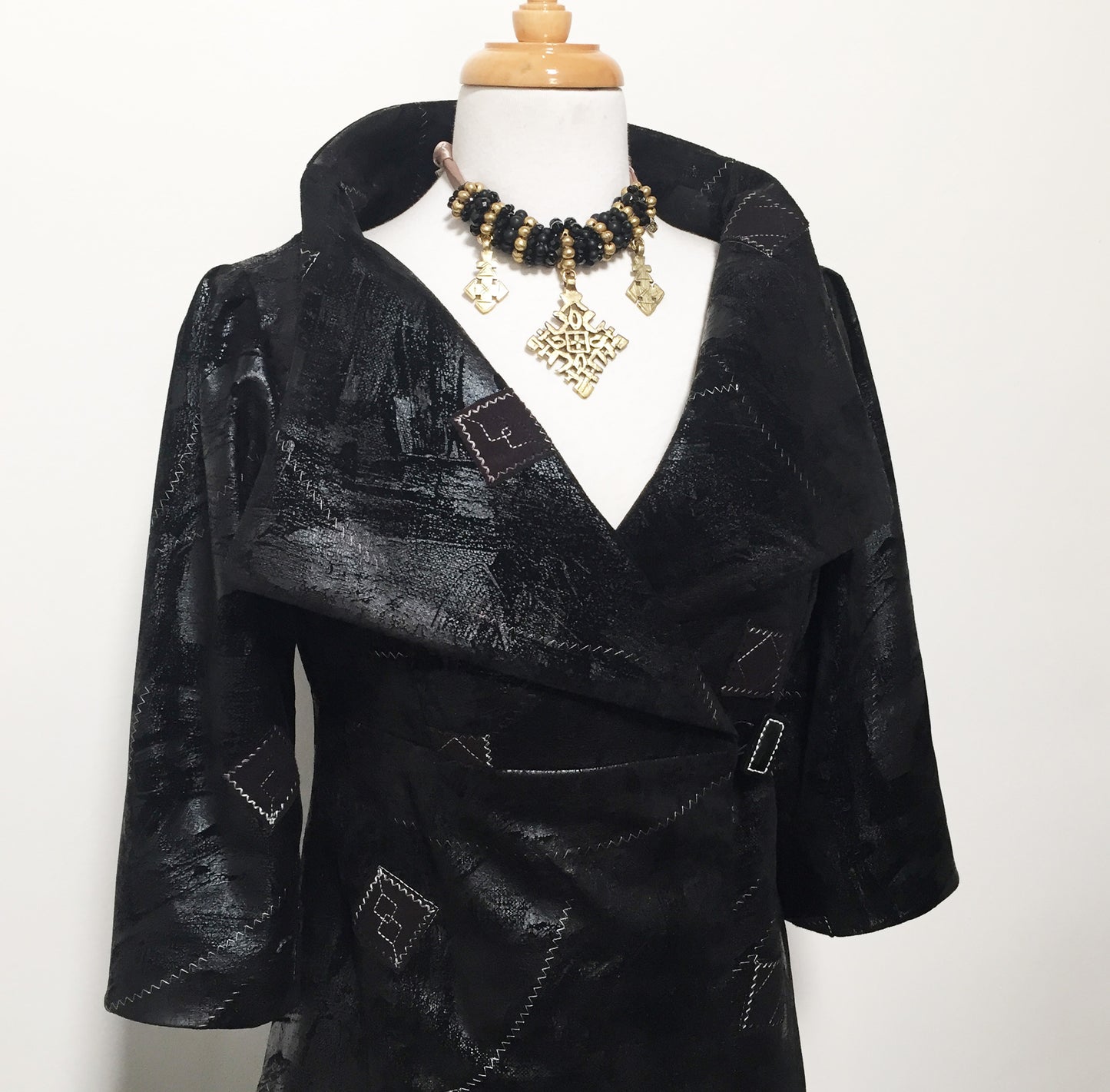 womens coat dress ladies apparel stylish clothing handmade in melbourne classy elegant clothing timeless pieces timeless clothing classic style unique clothing unique style ageless style luxe fabrics statement clothing statement style evening style clothing black faux leather jacket womens clothing made in australia eloise the label