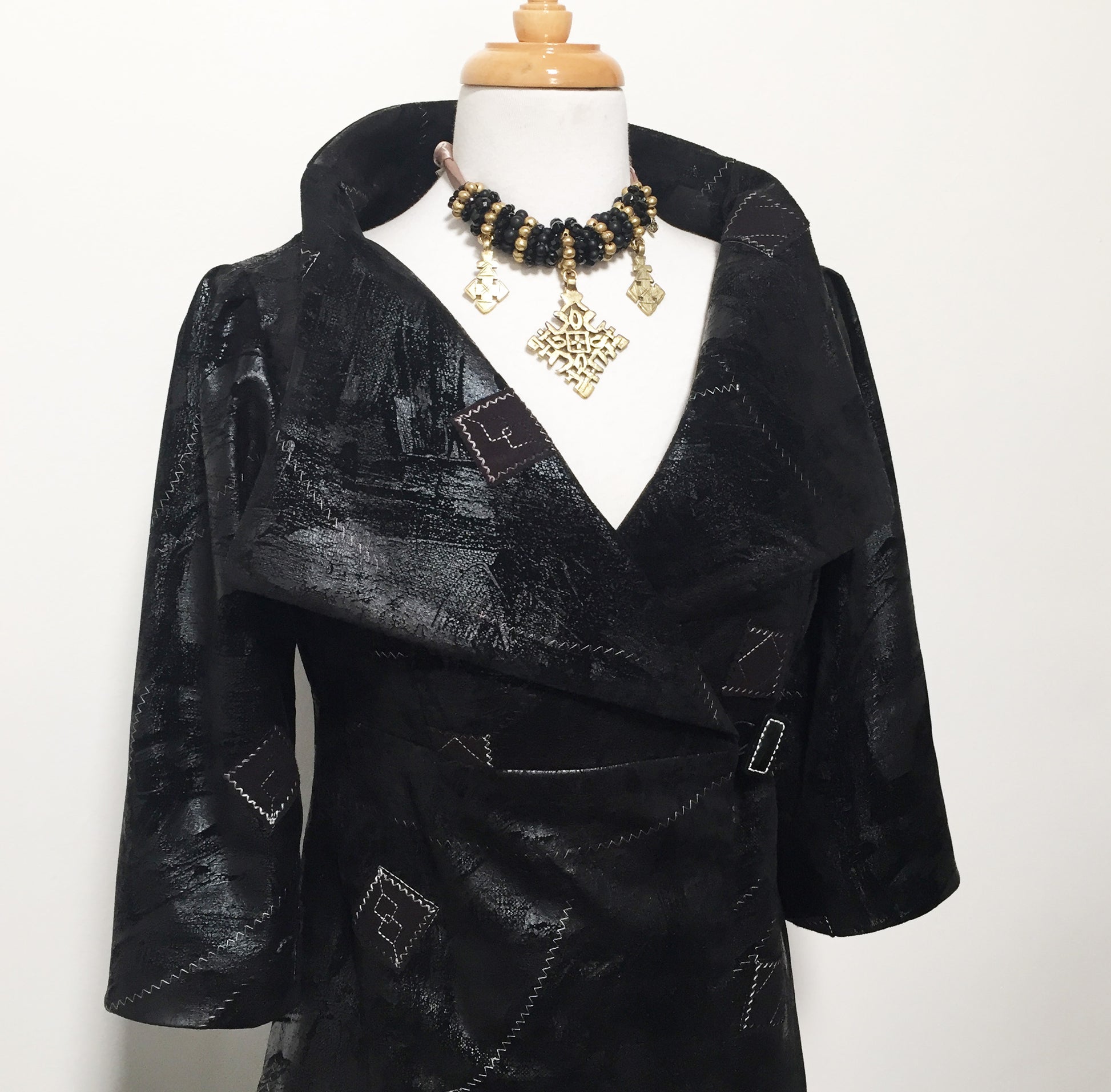 womens coat dress ladies apparel stylish clothing handmade in melbourne classy elegant clothing timeless pieces timeless clothing classic style unique clothing unique style ageless style luxe fabrics statement clothing statement style evening style clothing black faux leather jacket womens clothing made in australia eloise the label