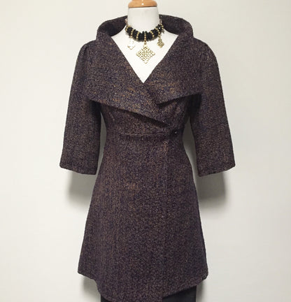 womens coat dress ladies apparel stylish clothing handmade in melbourne classy elegant clothing timeless pieces timeless clothing classic style unique clothing unique style ageless style luxe fabrics statement clothing statement style evening style clothing purple jacket womens clothing made in australia eloise the label