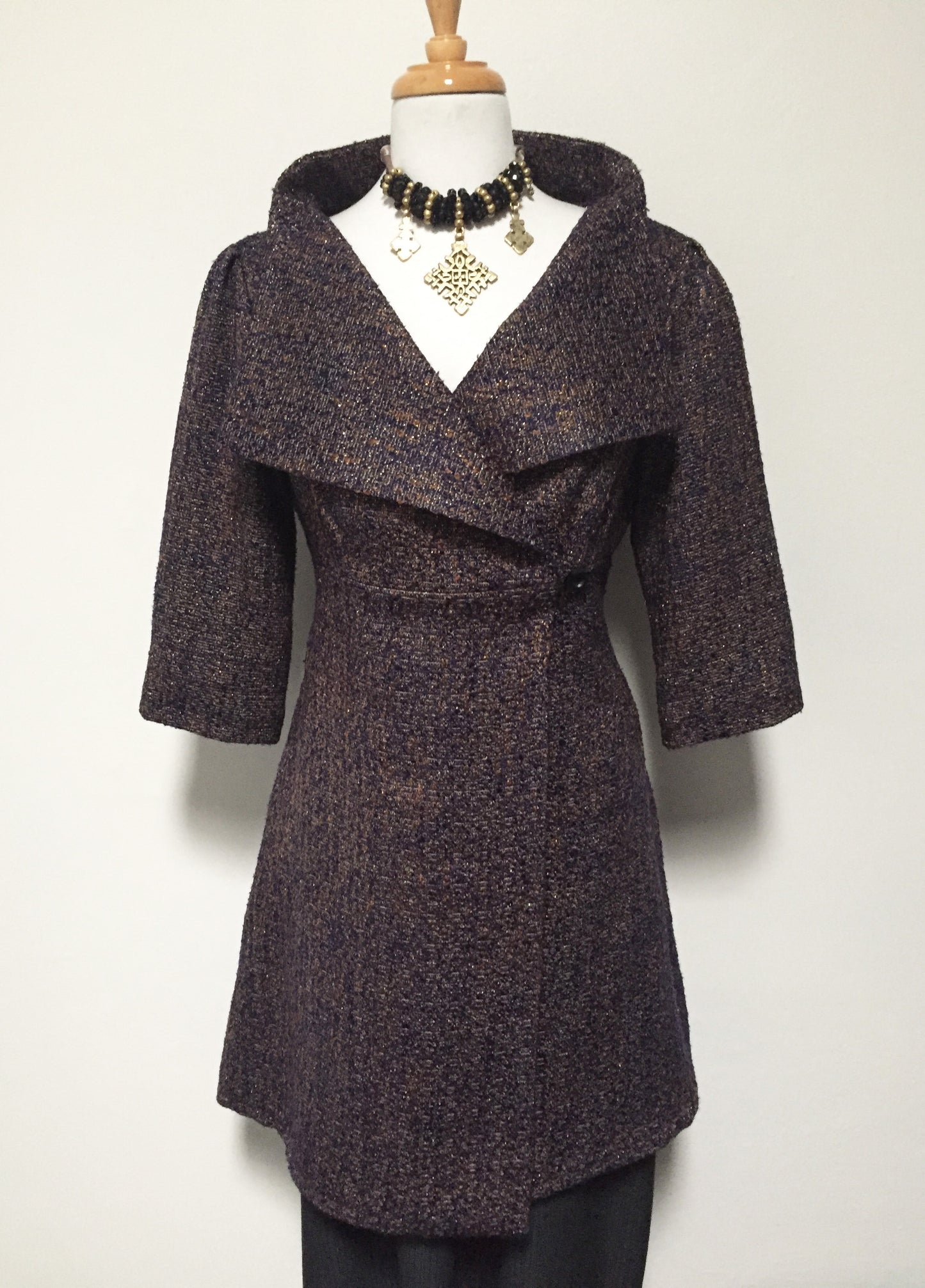 womens coat dress ladies apparel stylish clothing handmade in melbourne classy elegant clothing timeless pieces timeless clothing classic style unique clothing unique style ageless style luxe fabrics statement clothing statement style evening style clothing purple jacket womens clothing made in australia eloise the label
