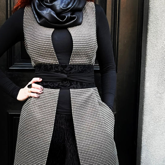 womens jacquard vest ladies apparel stylish clothing handmade in melbourne classy elegant clothing timeless pieces timeless clothing classic style unique clothing unique style ageless style luxe fabrics statement clothing statement style evening style clothing vest womens clothing made in australia eloise the label