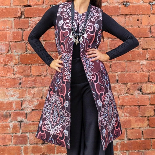 brocade vest ladies apparel stylish clothing handmade in melbourne classy elegant clothing timeless pieces timeless clothing classic style unique clothing unique style ageless style luxe fabrics statement clothing statement style evening style clothing floral vest womens clothing made in australia eloise the label