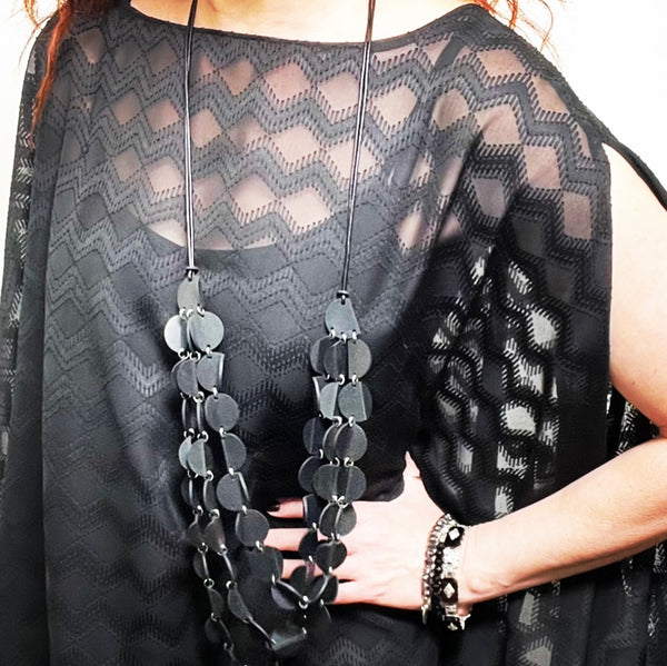 black rubber necklace statement necklace melbourne made jewellery