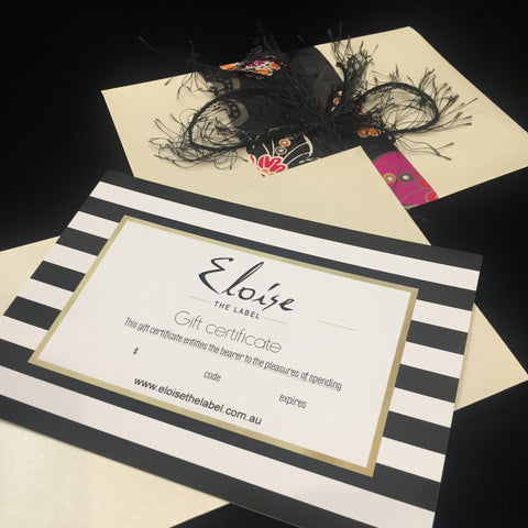 gift certificate gift voucher eloise the label 