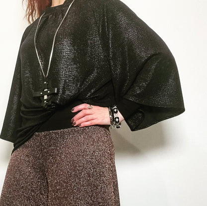 palazzo pant flare pant bronze lurex pants ladies apparel high waisted pant stylish clothing handmade in melbourne classy elegant clothing timeless pieces timeless clothing classic style unique clothing unique style ageless style luxe fabrics statement clothing statement style evening style clothing womens clothing made in australia eloise the label