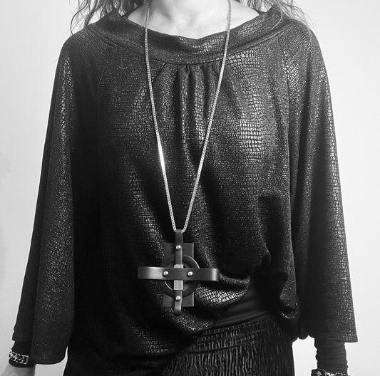 black faux snakeskin large size ladies top sparkle boat neckline raglan sleeve off the shoulder stylish clothing handmade in melbourne classy elegant clothing timeless pieces timeless clothing classic style unique clothing unique style ageless style luxe fabrics statement clothing statement style evening style clothing womens clothing made in australia eloise the label