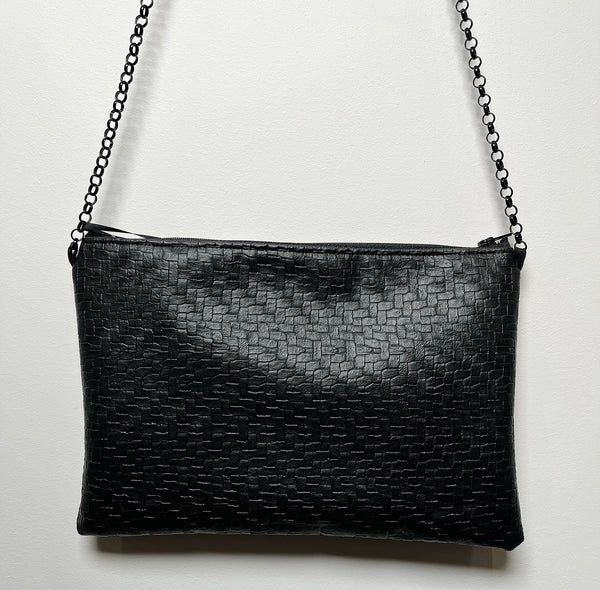 Lucky Charm Shoulder Bag - Embroidered black velvet