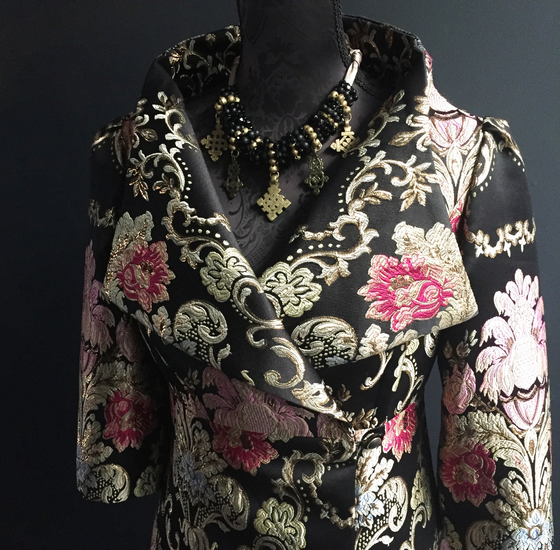 brocade jacket coat dress ladies apparel stylish clothing handmade in melbourne classy elegant clothing timeless pieces timeless clothing classic style unique clothing unique style ageless style luxe fabrics statement clothing statement style evening style clothing floral brocade jacket womens clothing made in australia eloise the label