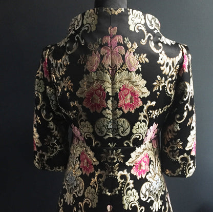 brocade jacket coat dress ladies apparel stylish clothing handmade in melbourne classy elegant clothing timeless pieces timeless clothing classic style unique clothing unique style ageless style luxe fabrics statement clothing statement style evening style clothing floral brocade jacket womens clothing made in australia eloise the label