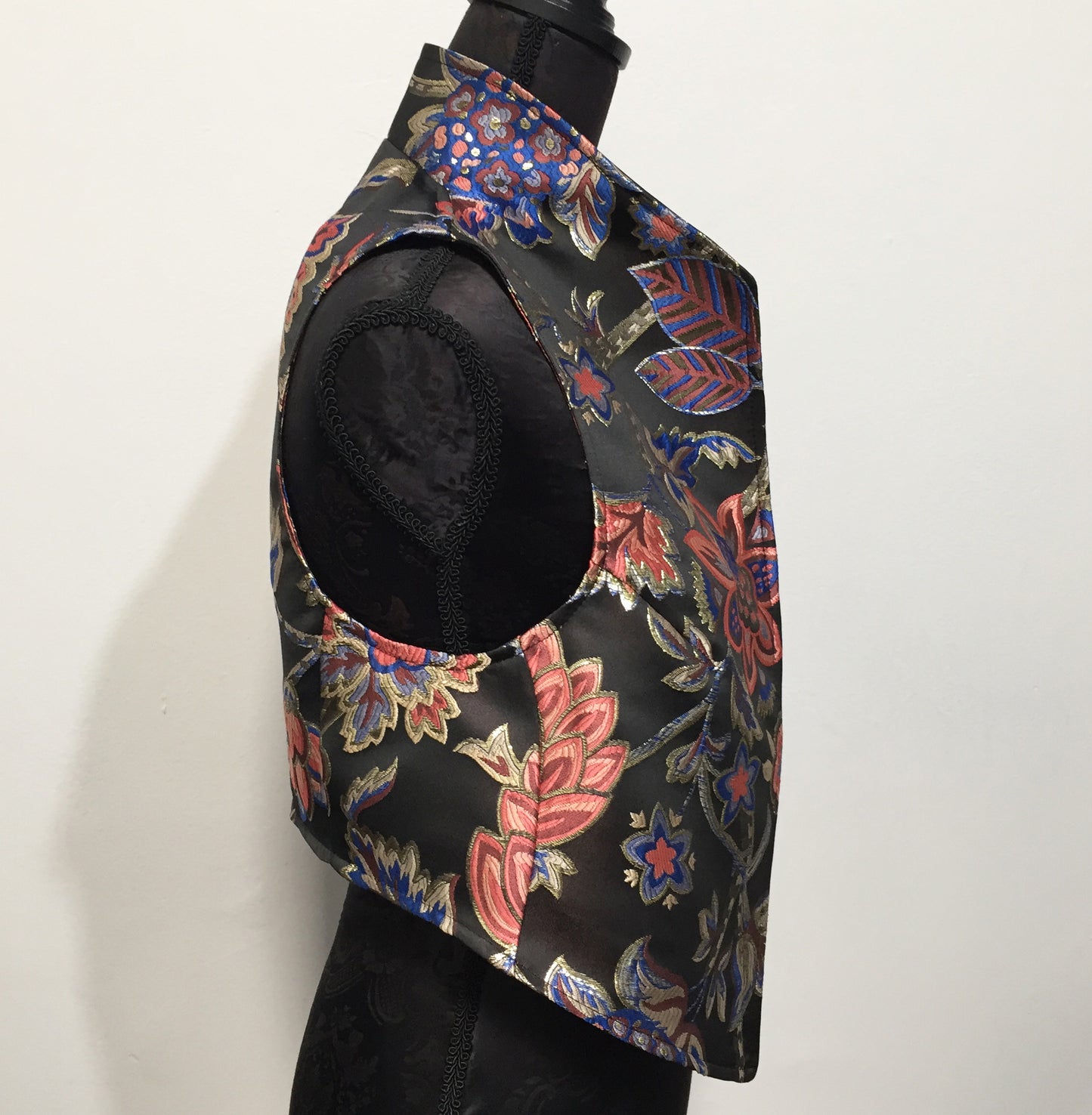 Eloise the label Nikita Vest in luxe brocade brocade vest ladies apparel stylish clothing handmade in melbourne classy elegant clothing timeless pieces timeless clothing classic style unique clothing unique style ageless style luxe fabrics statement clothing statement style evening style clothing