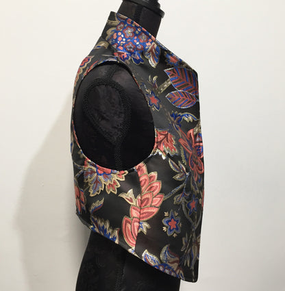 Eloise the label Nikita Vest in luxe brocade brocade vest ladies apparel stylish clothing handmade in melbourne classy elegant clothing timeless pieces timeless clothing classic style unique clothing unique style ageless style luxe fabrics statement clothing statement style evening style clothing
